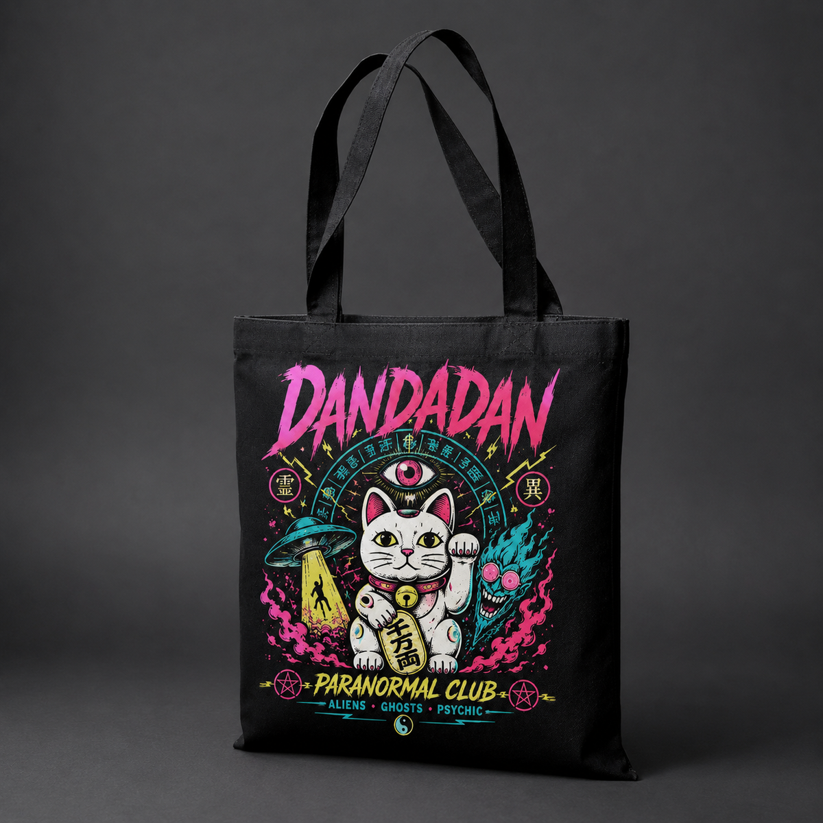 Dandadan Anime Canvas Tote Bag - Paranormal Club