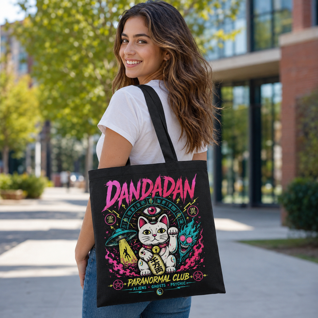 Dandadan Anime Canvas Tote Bag - Paranormal Club