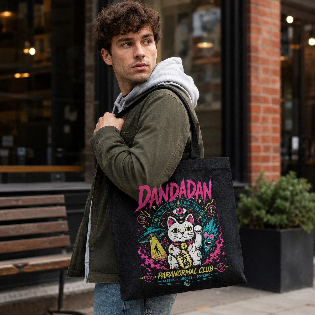 Dandadan Anime Canvas Tote Bag - Paranormal Club