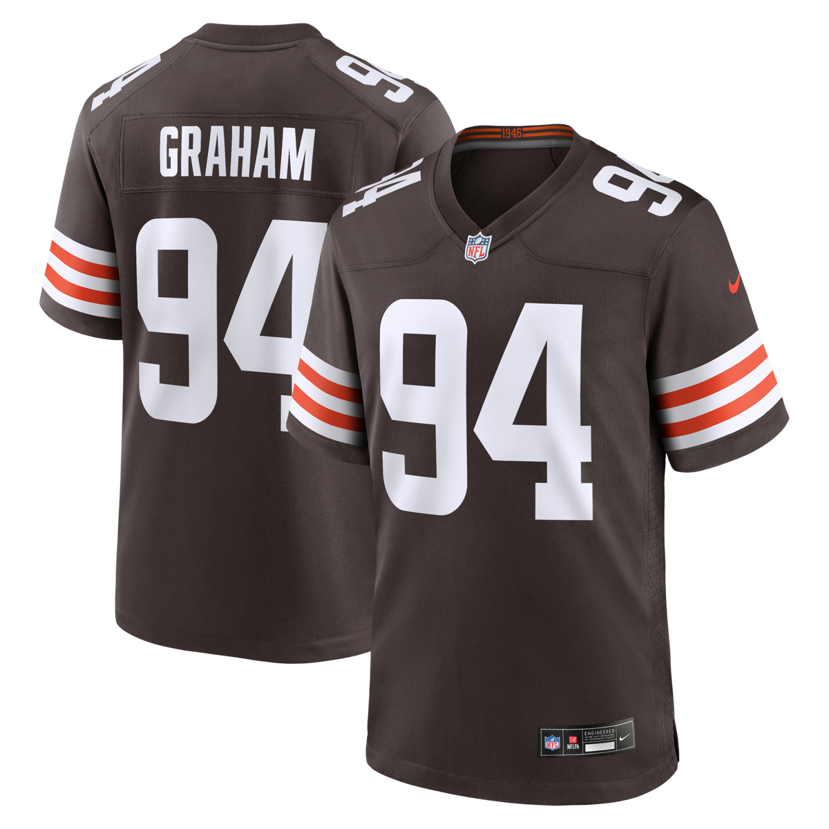 Cleveland Browns Mason Graham Brown Game Football Jersey