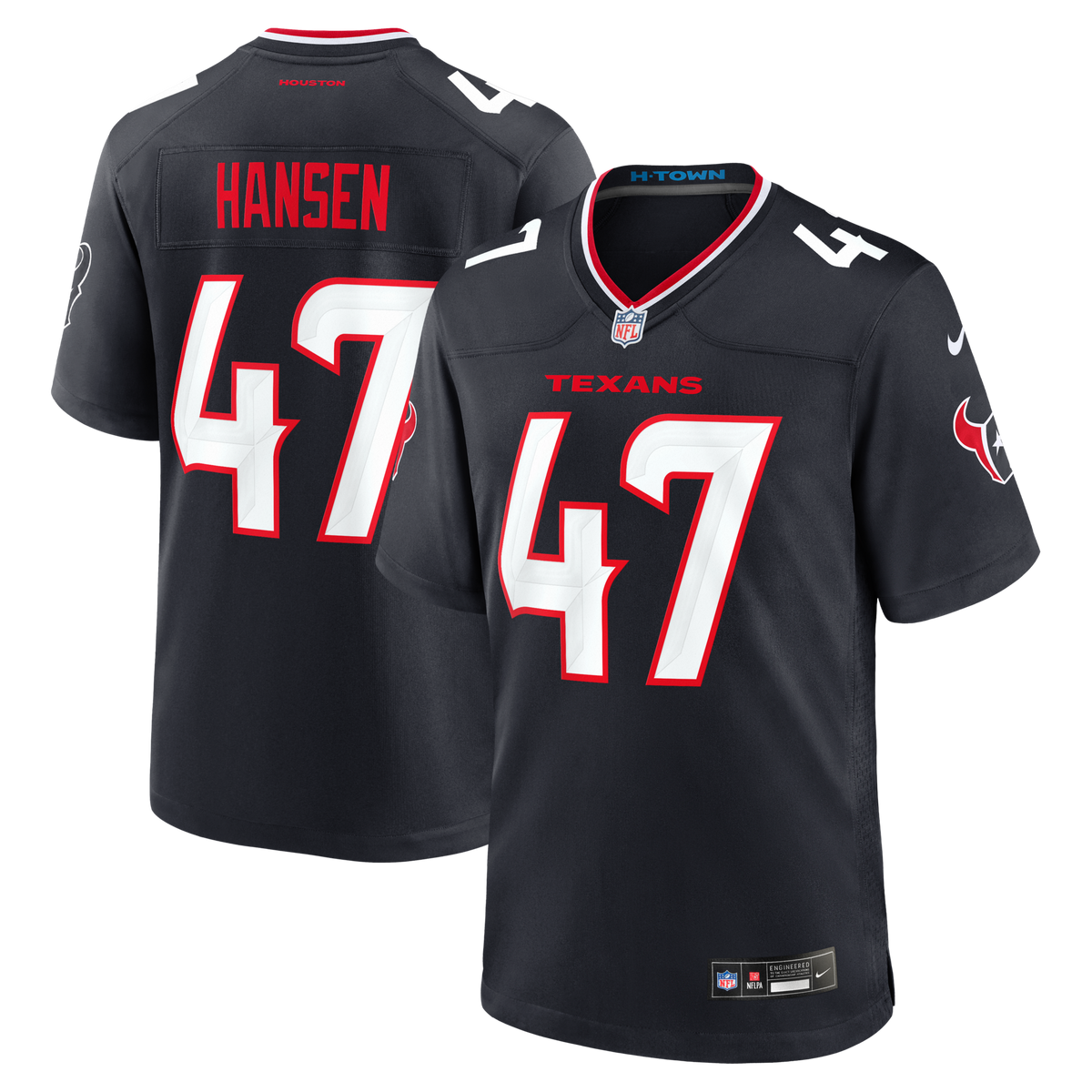Houston Texans Louis Hansen Navy Team Game Football Jersey