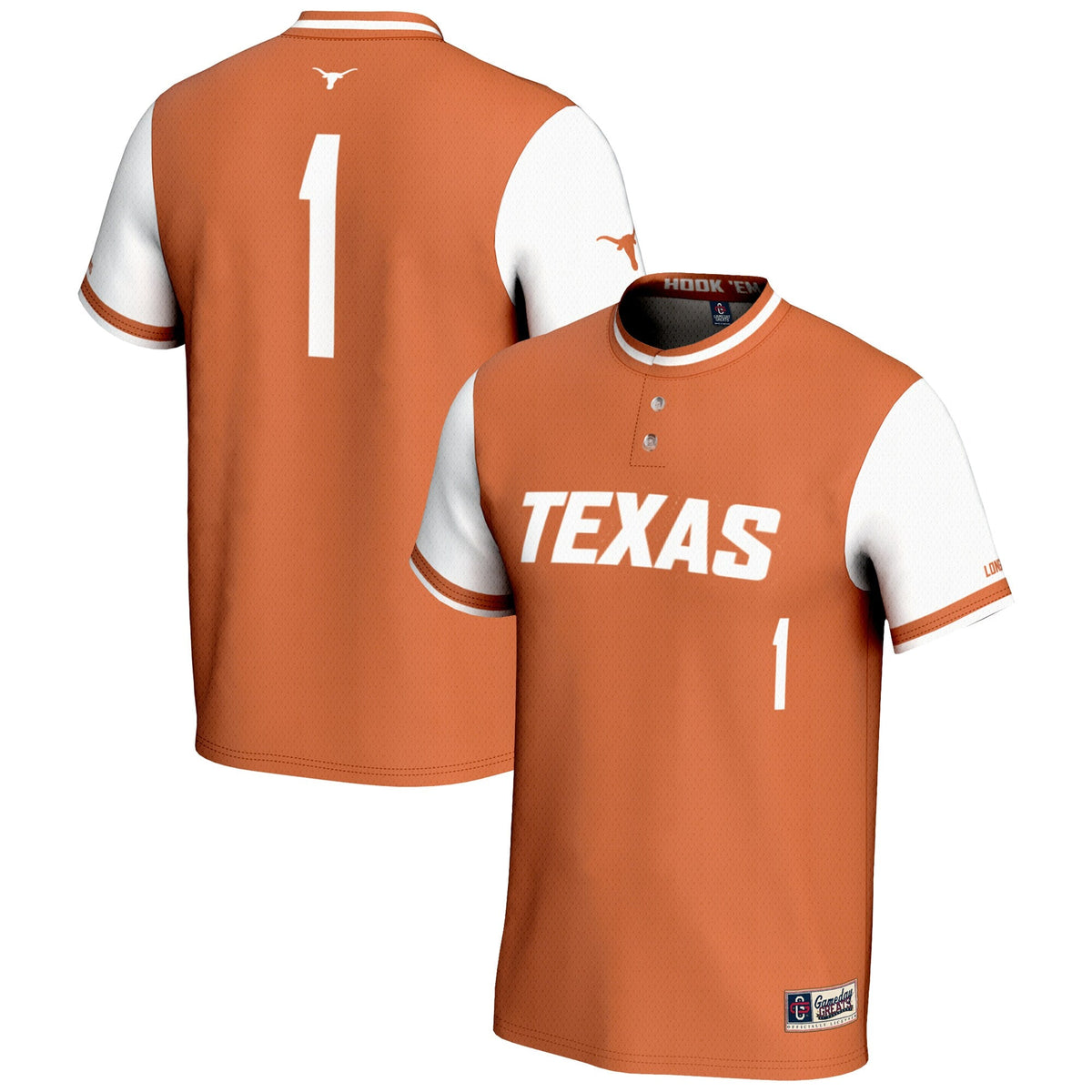 #1 Texas Longhorns Lightweight Softball Jersey - Burnt Orange