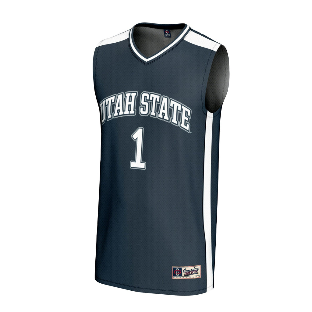 #1 Utah State Aggies Lightweight Basketball Fashion Jersey - Navy