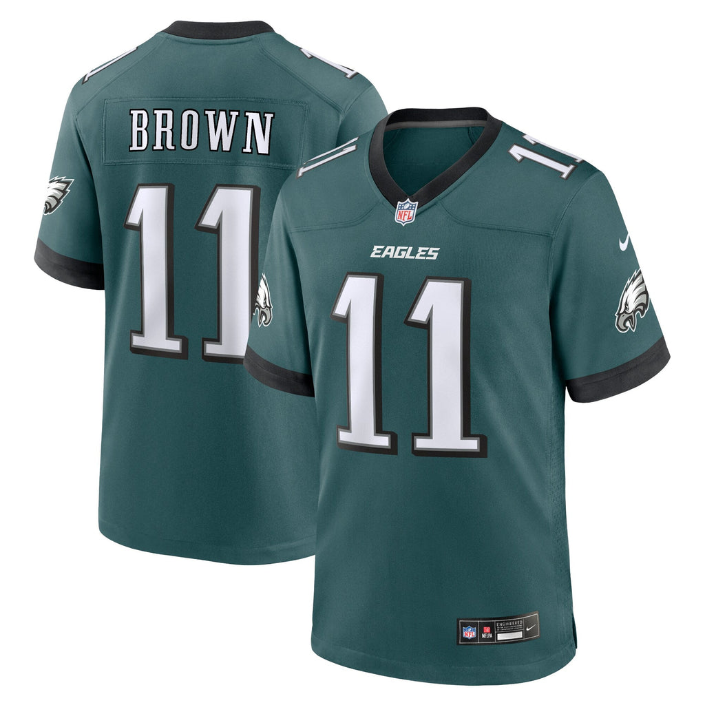 Philadelphia Eagles A.J. Brown Midnight Green Team Game Football Jersey