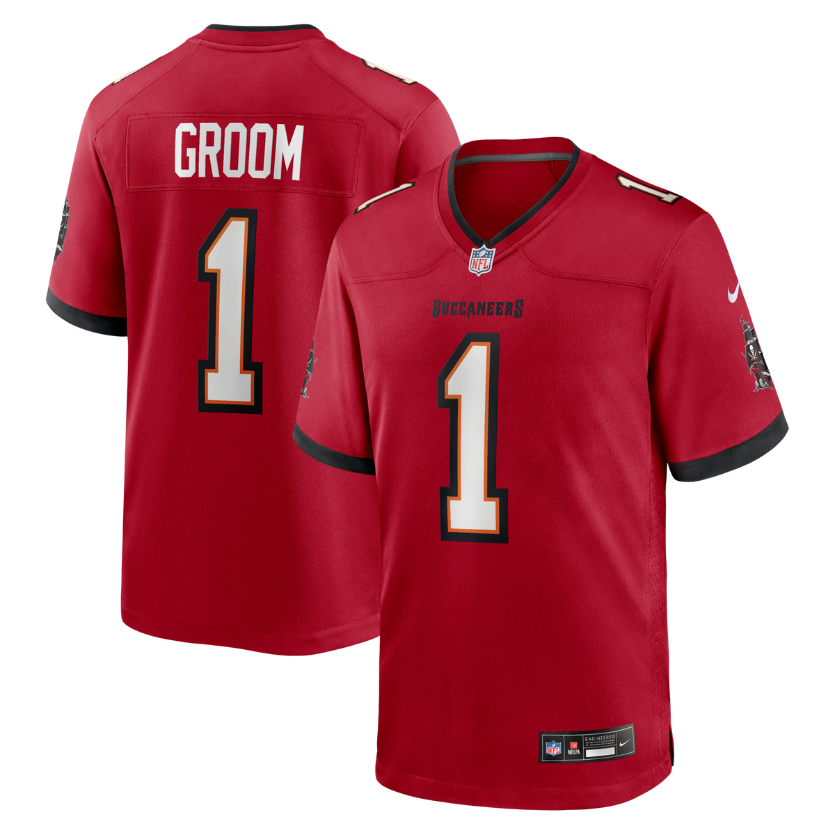 Tampa Bay Buccaneers Number 1 Groom Red Game Football Jersey