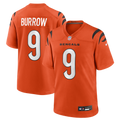 Cincinnati Bengals Joe Burrow Orange Alternate Game Football Jersey