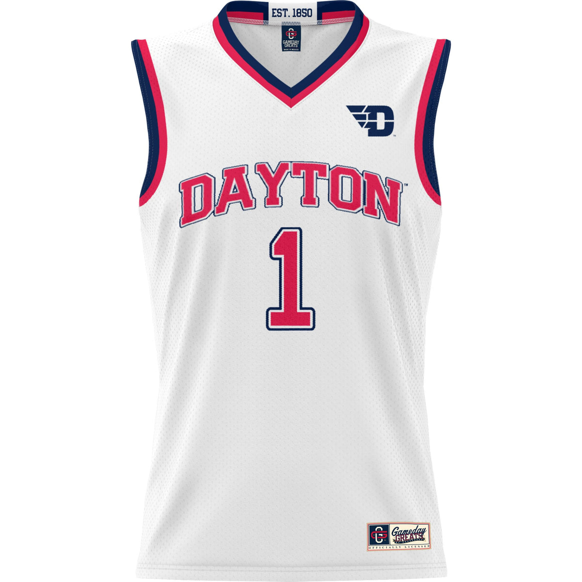 #1 Dayton Flyers Lightweight Basketball Jersey - White