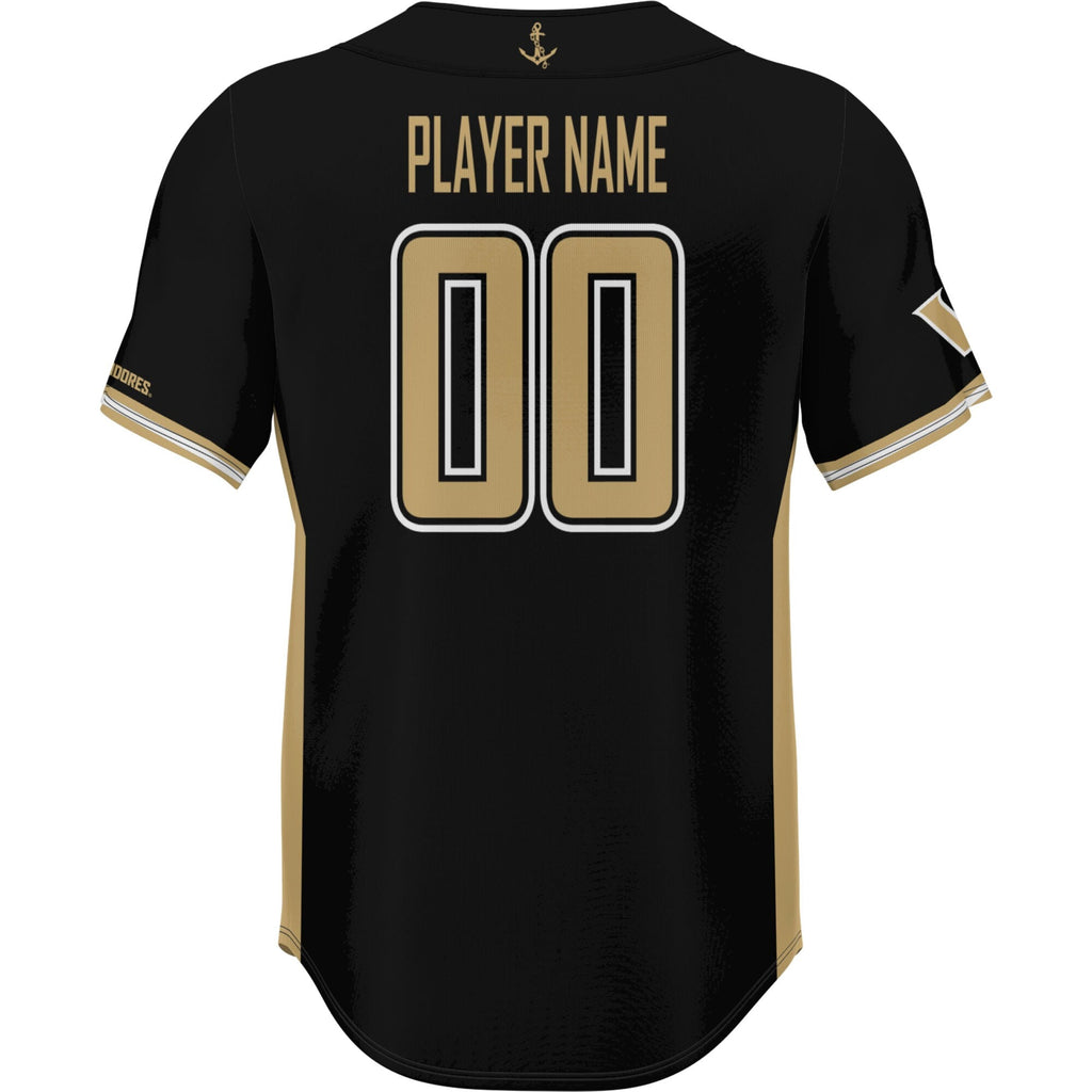Vanderbilt Commodores NIL Pick-A-Player Lightweight Baseball Jersey - Black