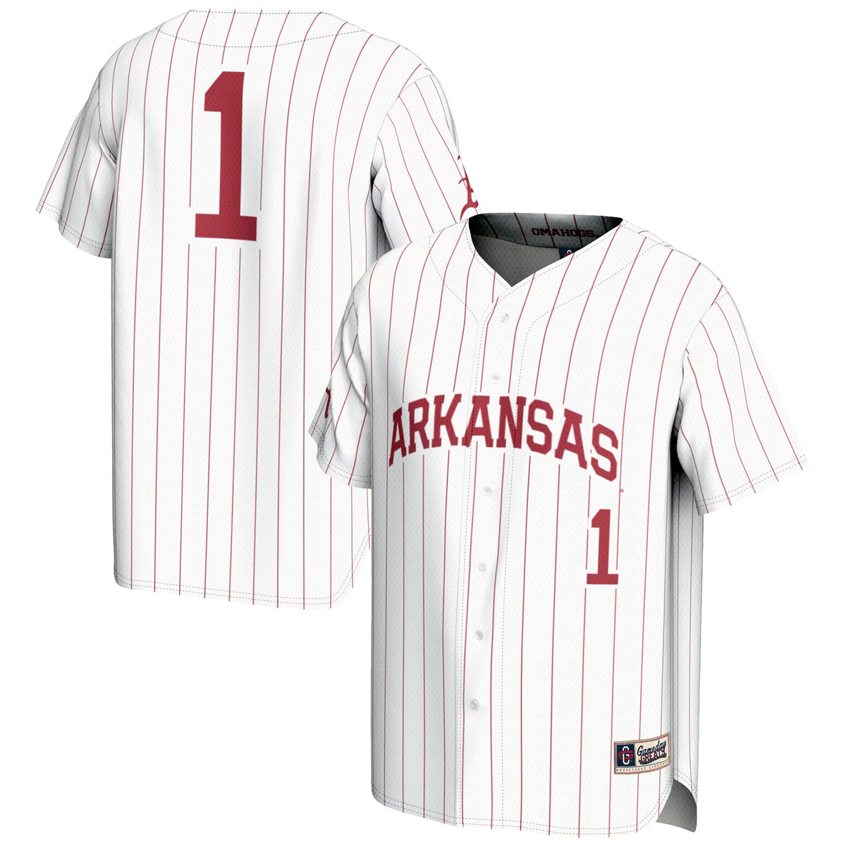 #1 Arkansas Razorbacks Lightweight Baseball Jersey - White