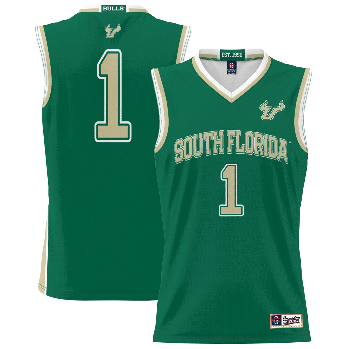 #1 South Florida Bulls Lightweight Basketball Jersey - Green