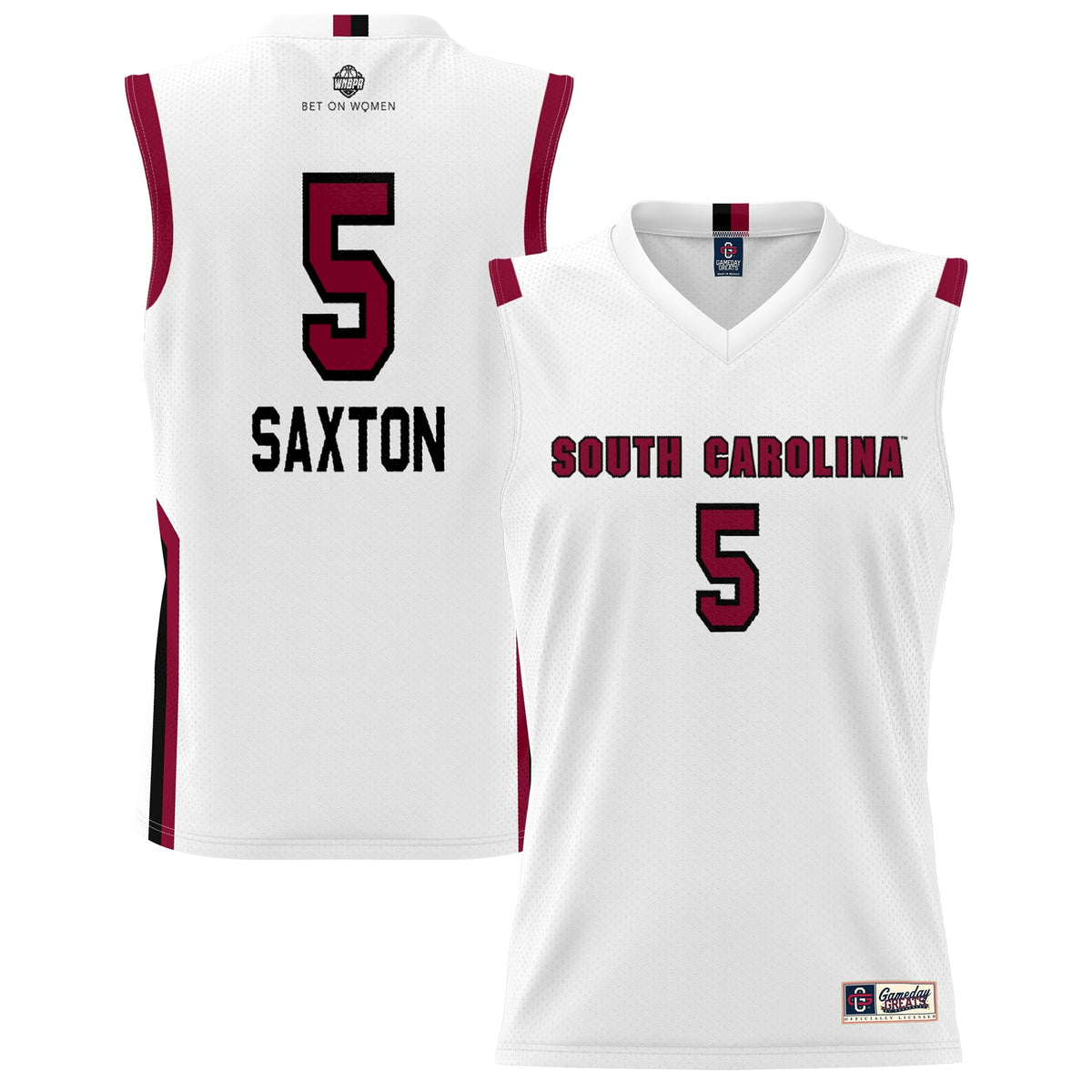 Victaria Saxton South Carolina Gamecocks Lightweight Basketball Alumni Jersey - White