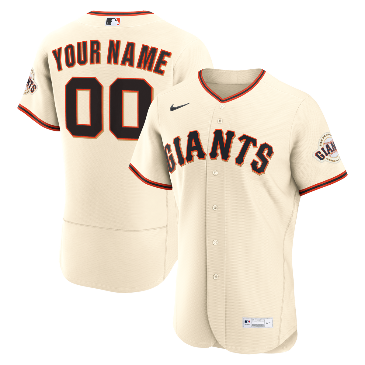 San Francisco Giants Cream Home Custom Baseball Jersey