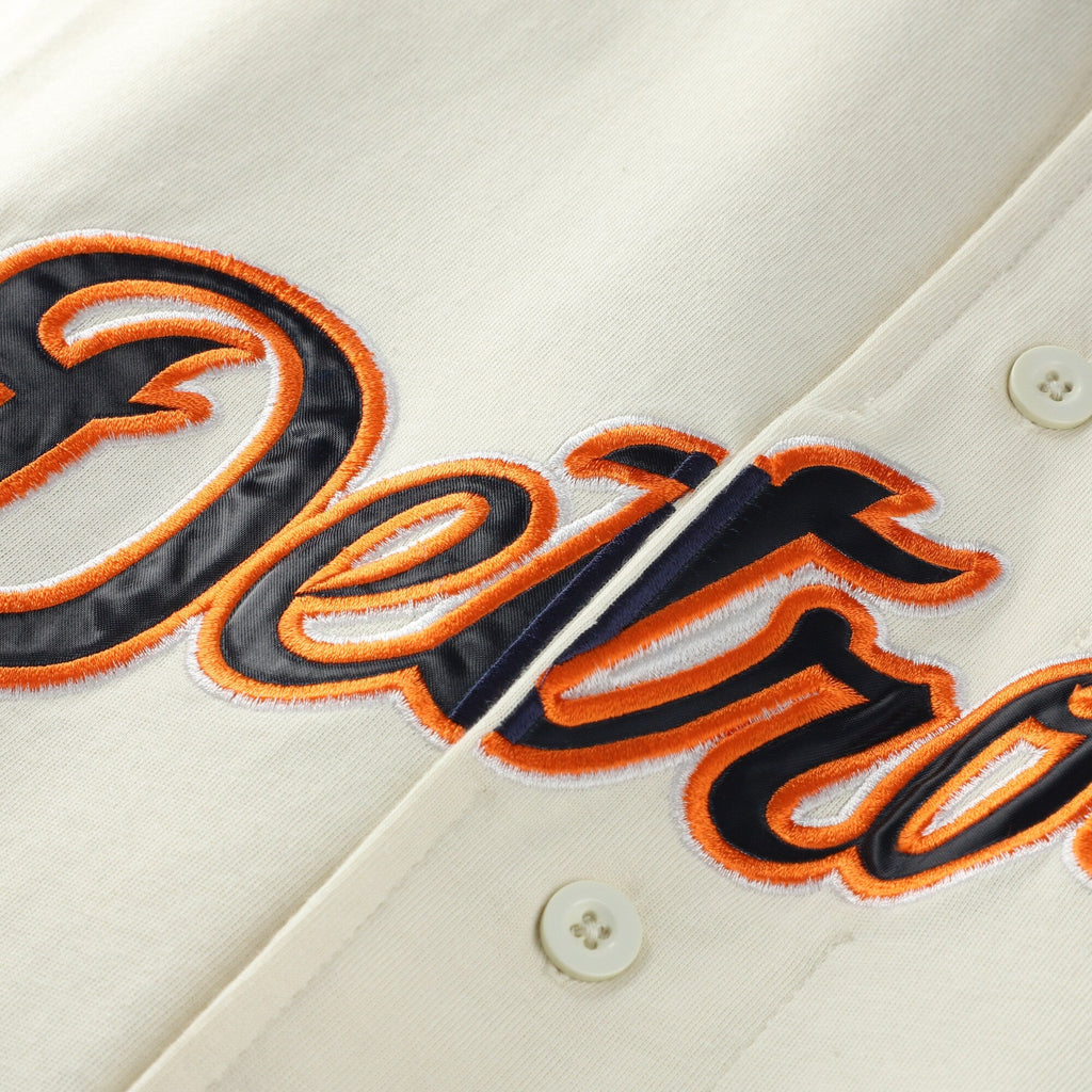 Detroit Tigers Profile Cream/Navy Big & Tall Two-Color Fashion Baseball Jersey