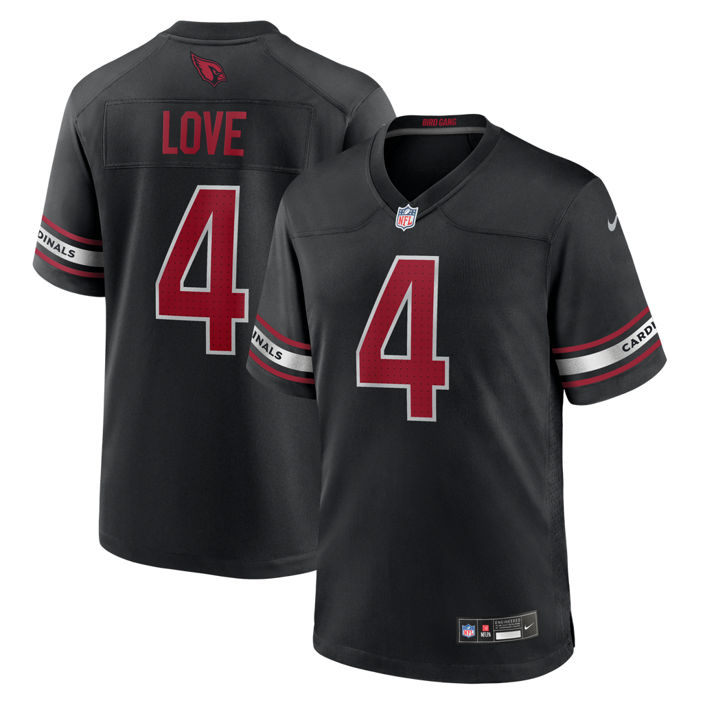 Arizona Cardinals Jeremiyah Love Black Alternate Game Player Football Jersey