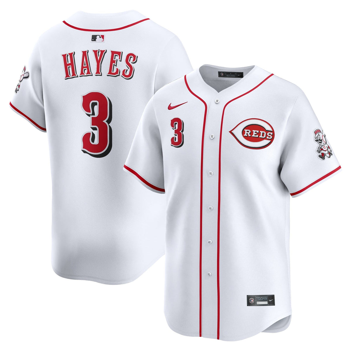 Cincinnati Reds Ke'Bryan Hayes White Home Limited Player Baseball Jersey