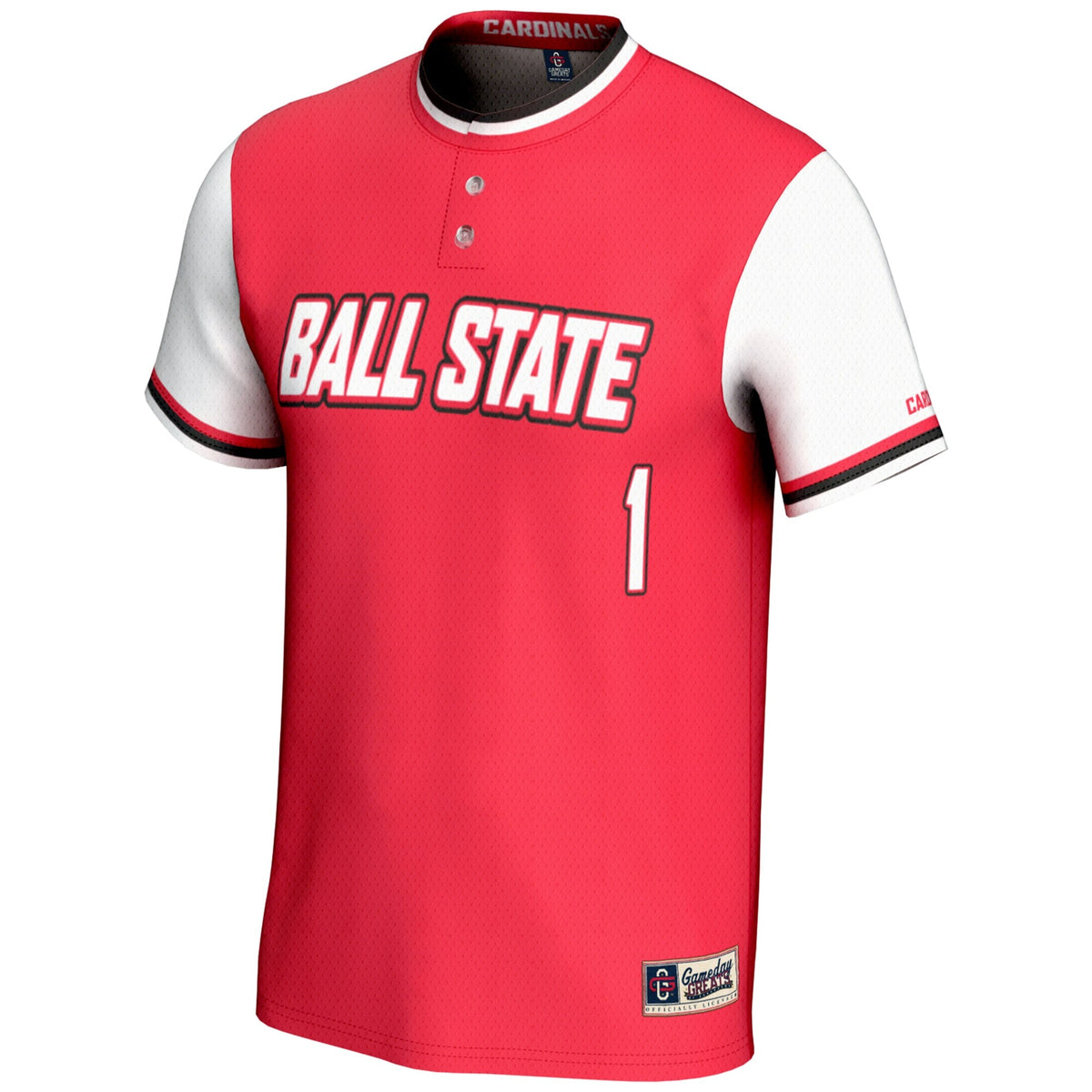 #1 Ball State Cardinals Lightweight Softball Jersey - Cardinal
