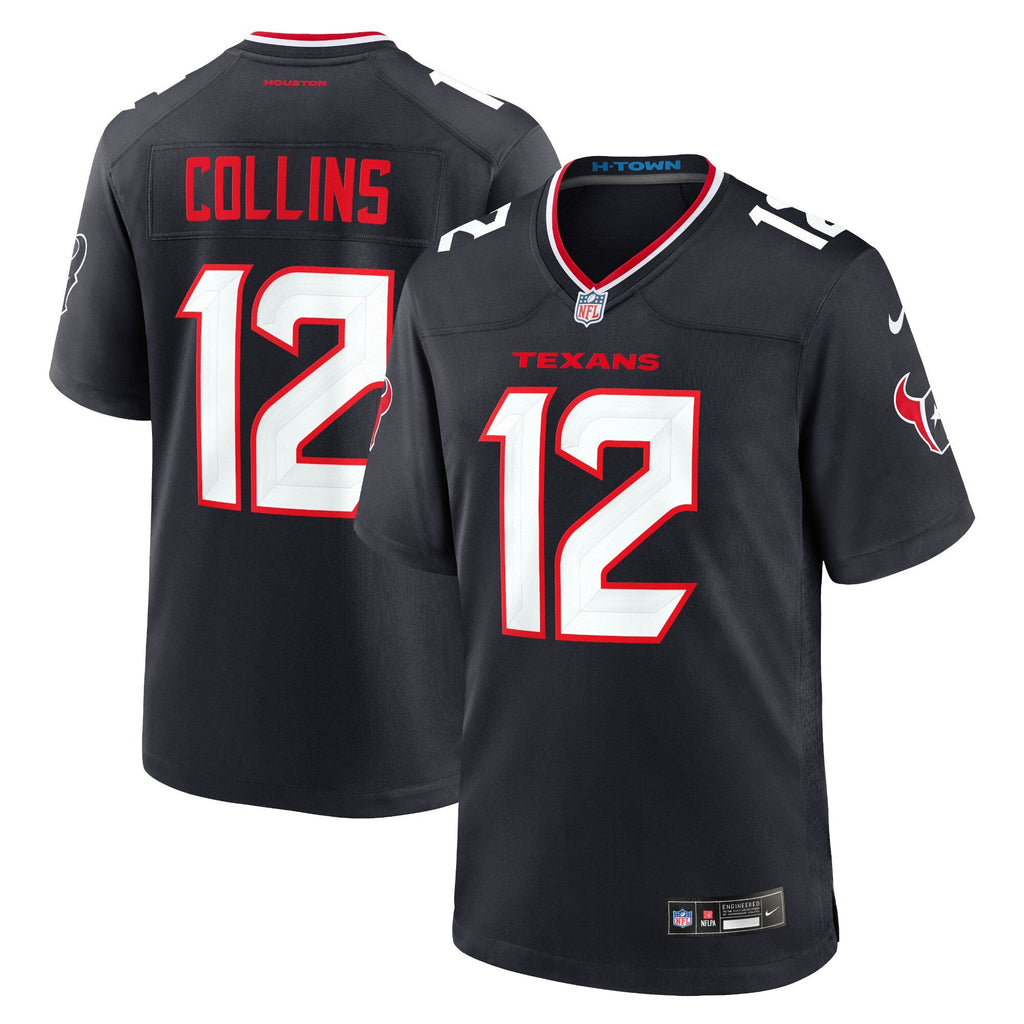 Houston Texans Nico Collins Navy Game Football Jersey