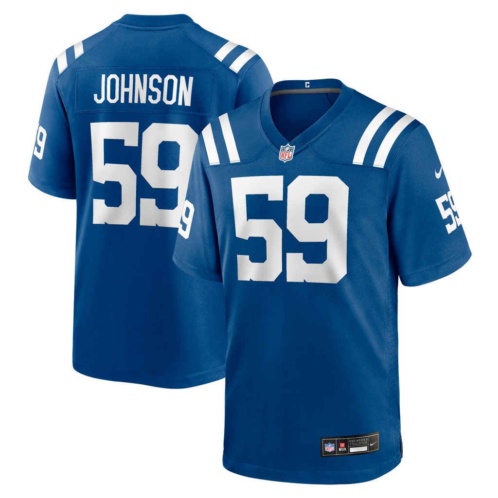 Indianapolis Colts Buddy Johnson Royal Team Game Football Jersey