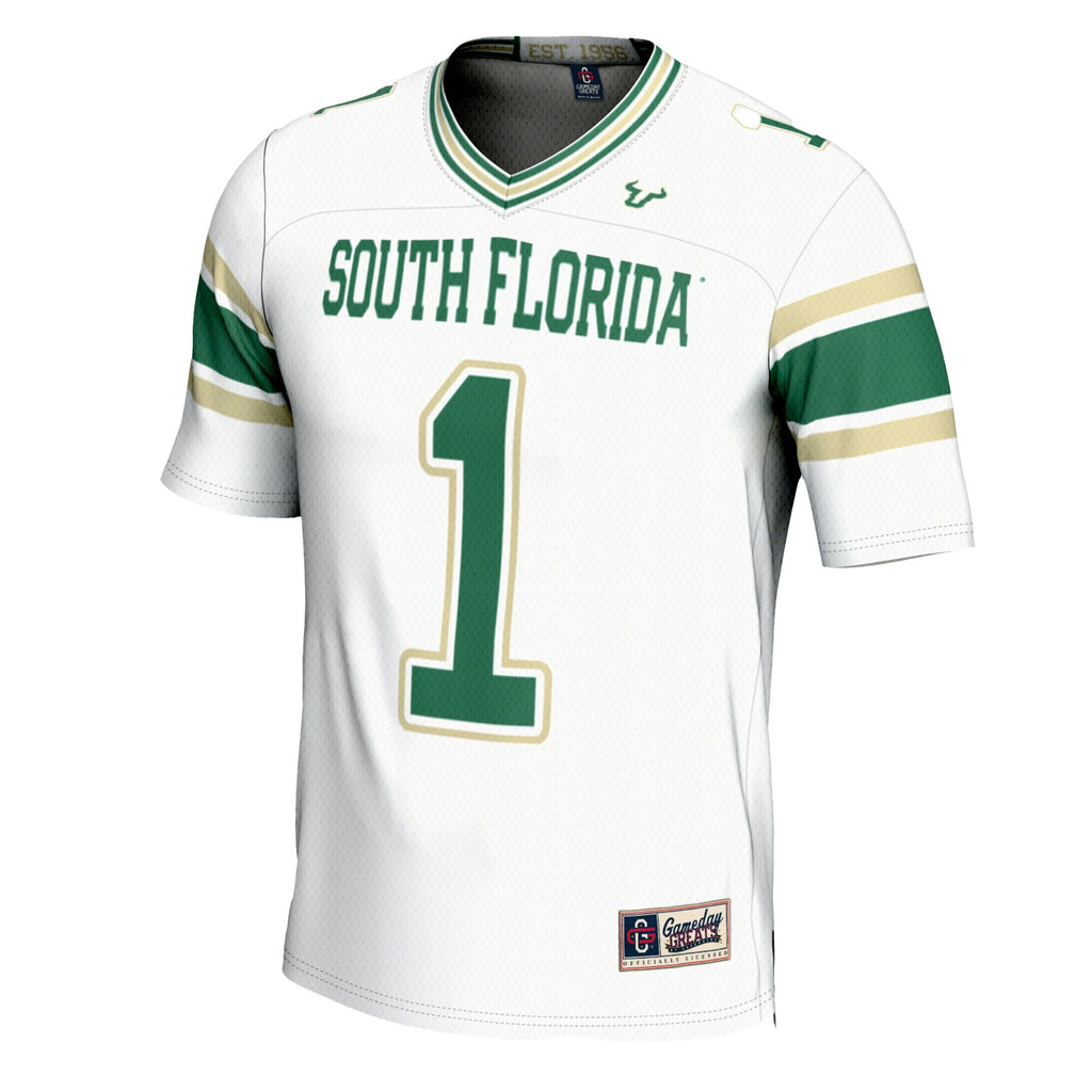 #1 White South Florida Bulls Football Jersey