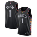 Brooklyn Nets 2025/26 City Edition Swingman Jersey - Black - Ziaire Williams