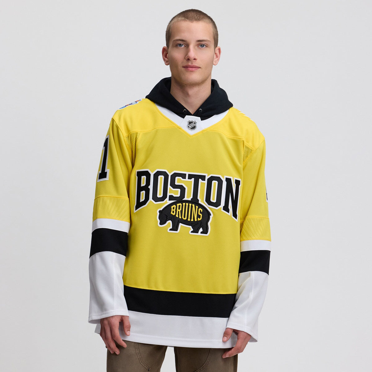 Boston Bruins Jeremy Swayman Gold 2026 NHL Stadium Series Premium Jersey