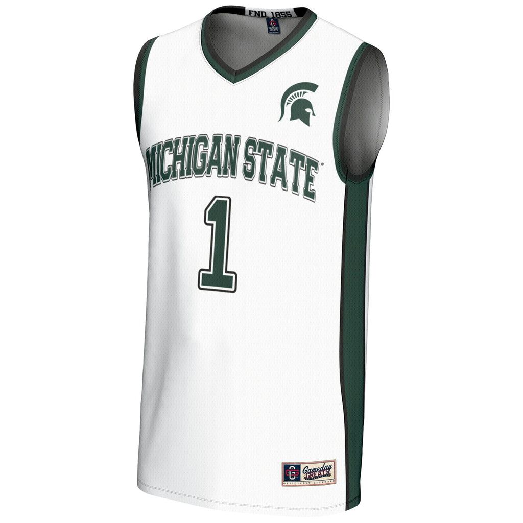#1 Michigan State Spartans Lightweight Basketball Jersey - White