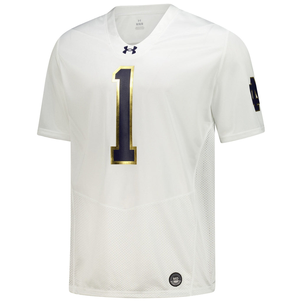 Notre Dame Fighting Irish #1 Replica Football Jersey - White