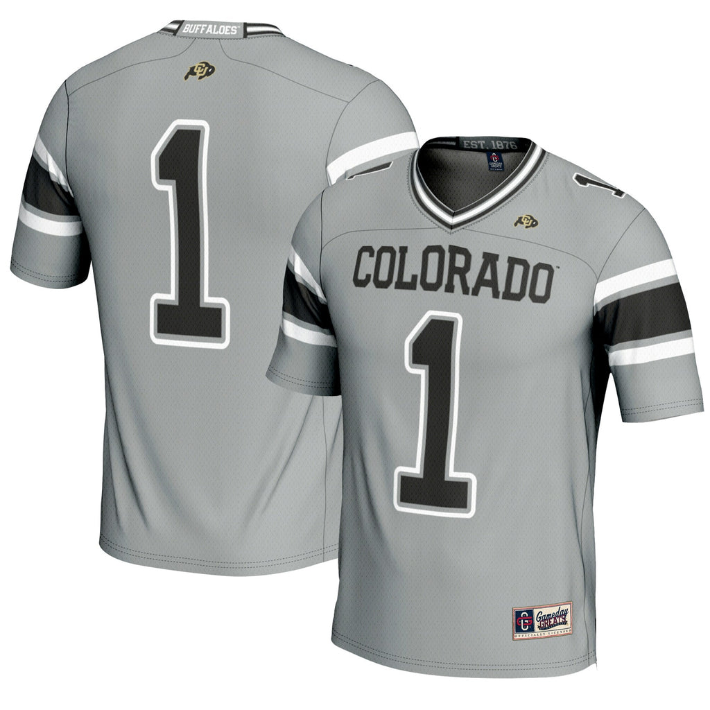 #1 Colorado Buffaloes Endzone Football Jersey - Gray