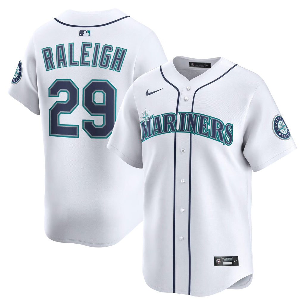 Seattle Mariners Cal Raleigh White Home Limited Player Baseball Jersey
