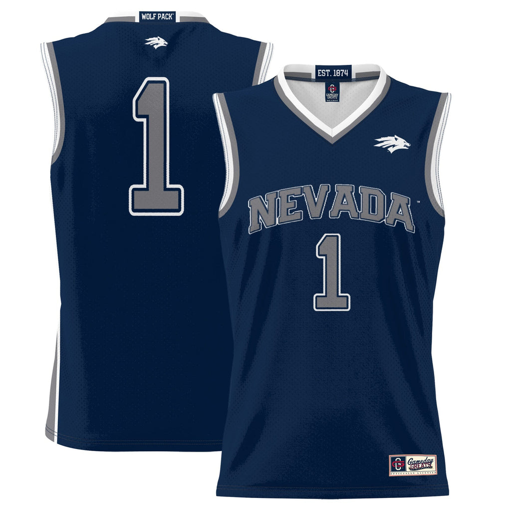 #1 Nevada Wolf Pack Lightweight Basketball Jersey - Navy