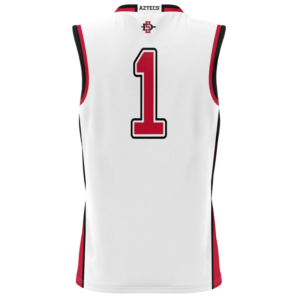 #1 San Diego State Aztecs Lightweight Basketball Fashion Jersey - White
