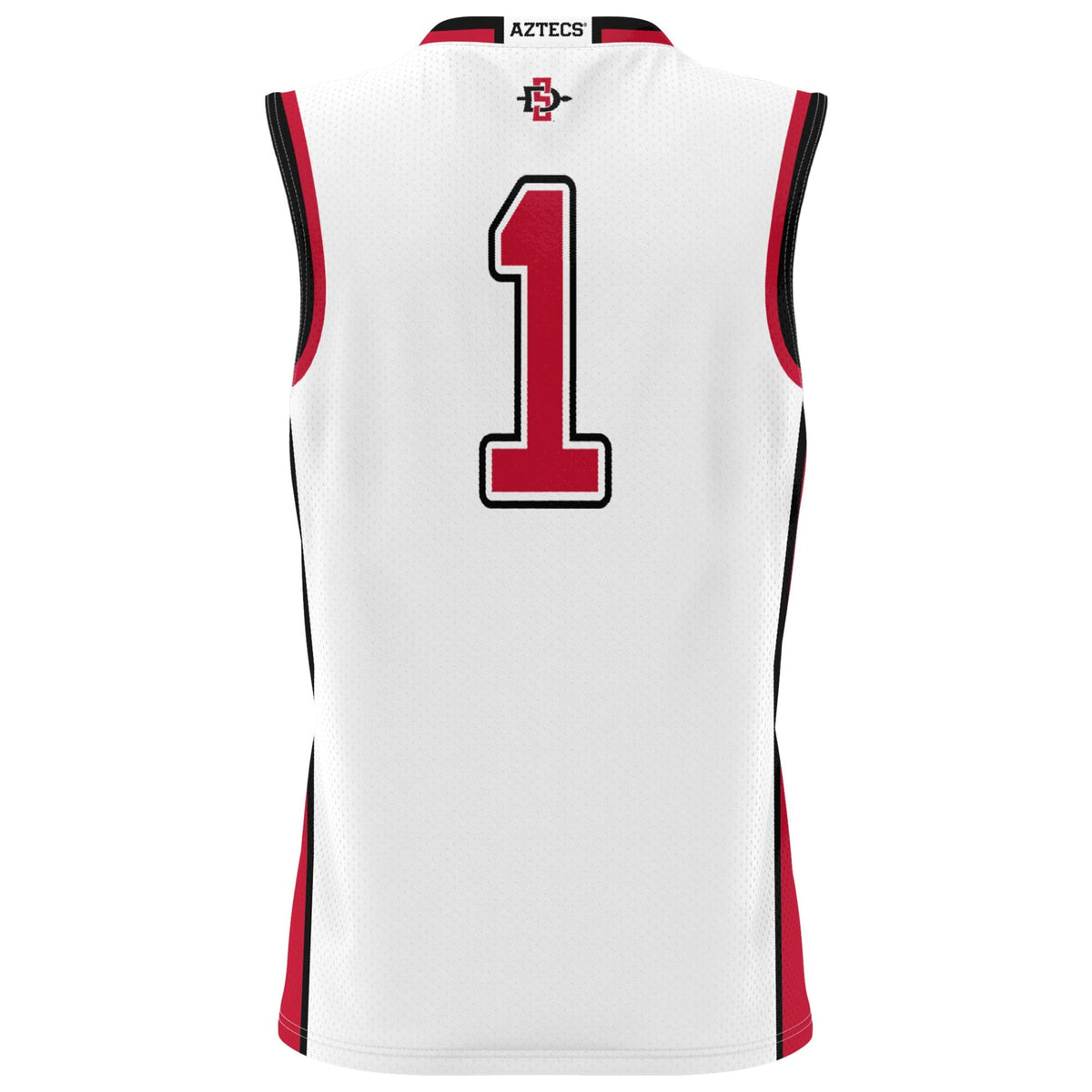 #1 San Diego State Aztecs Lightweight Basketball Fashion Jersey - White