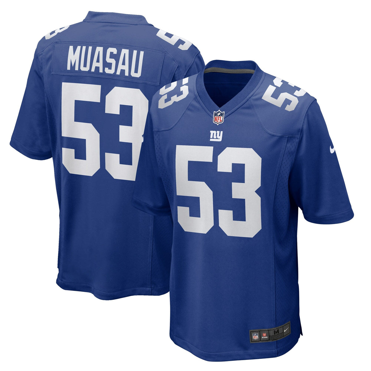 New York Giants Darius Muasau Royal Team Game Football Jersey