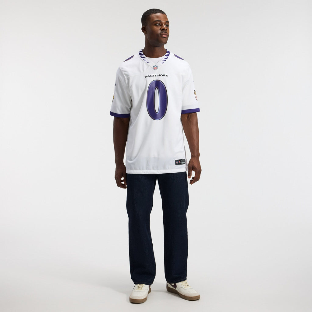 Baltimore Ravens Roquan Smith White Game Football Jersey