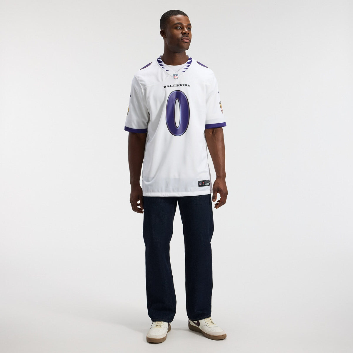 Baltimore Ravens Roquan Smith White Game Football Jersey