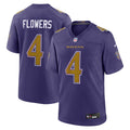 Baltimore Ravens Zay Flowers Purple Alternate Game Football Jersey