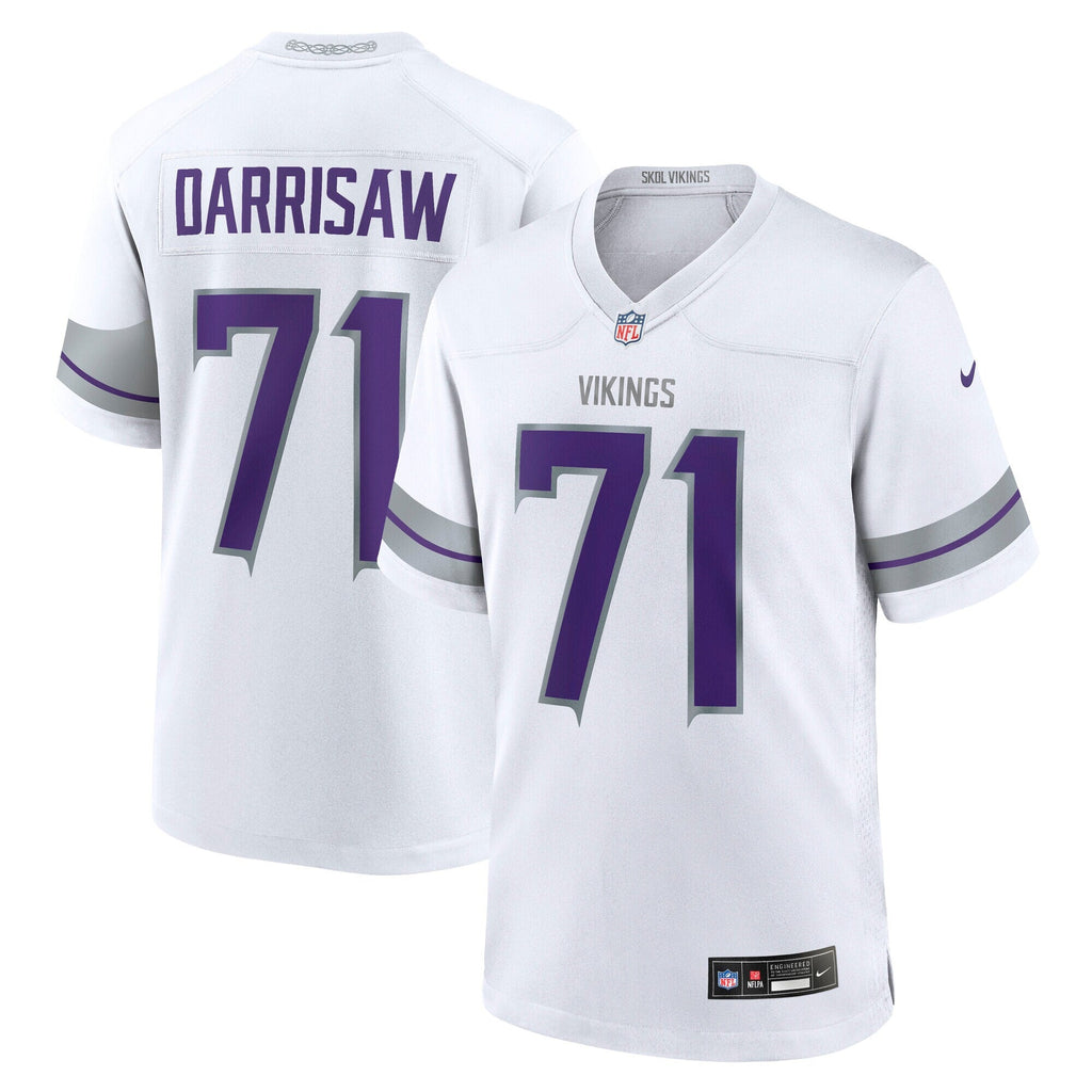 Minnesota Vikings Christian Darrisaw White Alternate Game Football Jersey