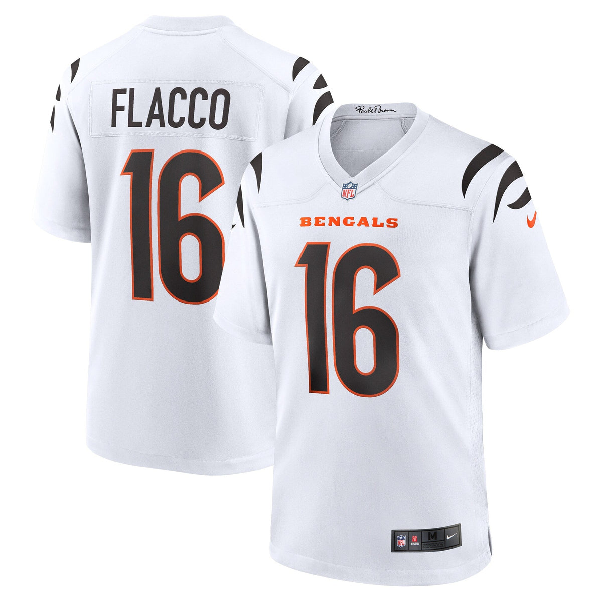 Cincinnati Bengals Joe Flacco White Game Football Jersey
