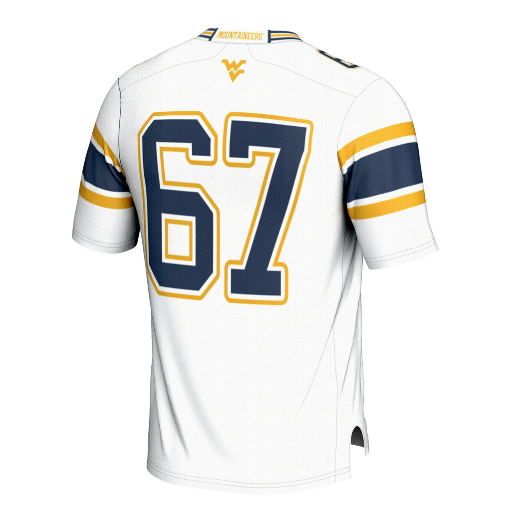 #1 White West Virginia Mountaineers Football Jersey