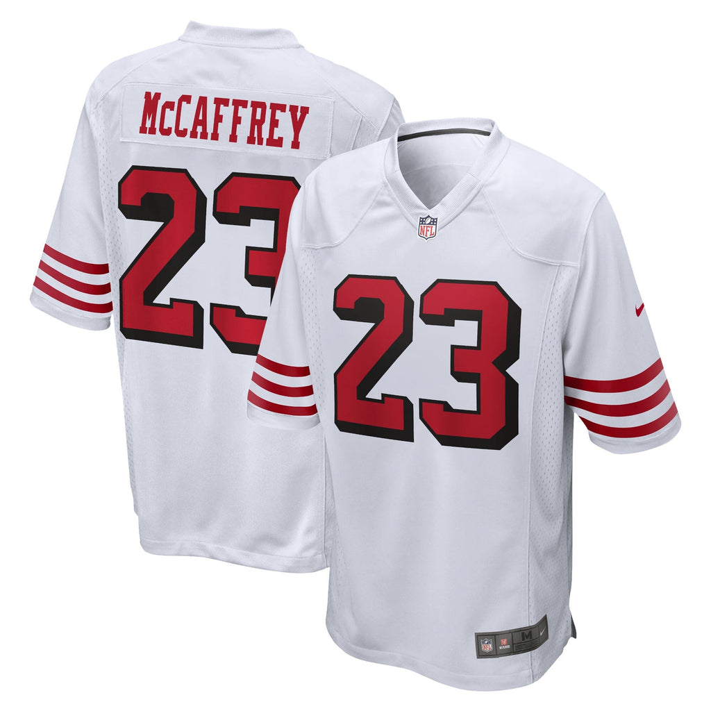 San Francisco 49ers Christian McCaffrey White Game Football Jersey