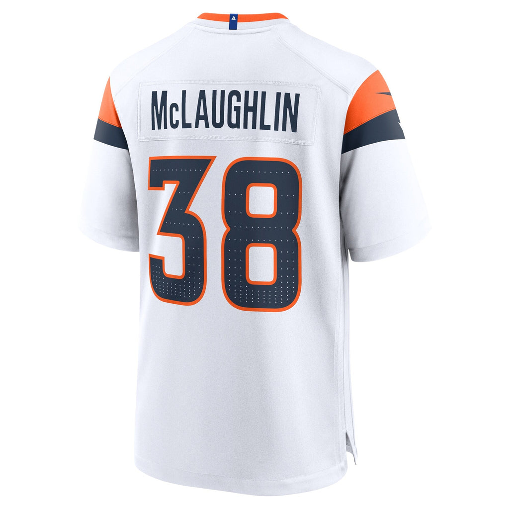 Denver Broncos Jaleel McLaughlin White Game Football Jersey