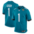 Jacksonville Jaguars Number 1 Groom Teal Game Football Jersey