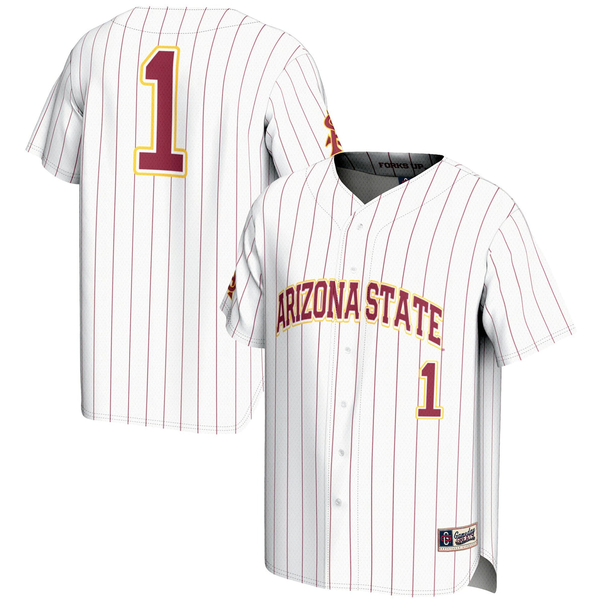 #1 White Arizona State Sun Devils Lightweight Baseball Jersey