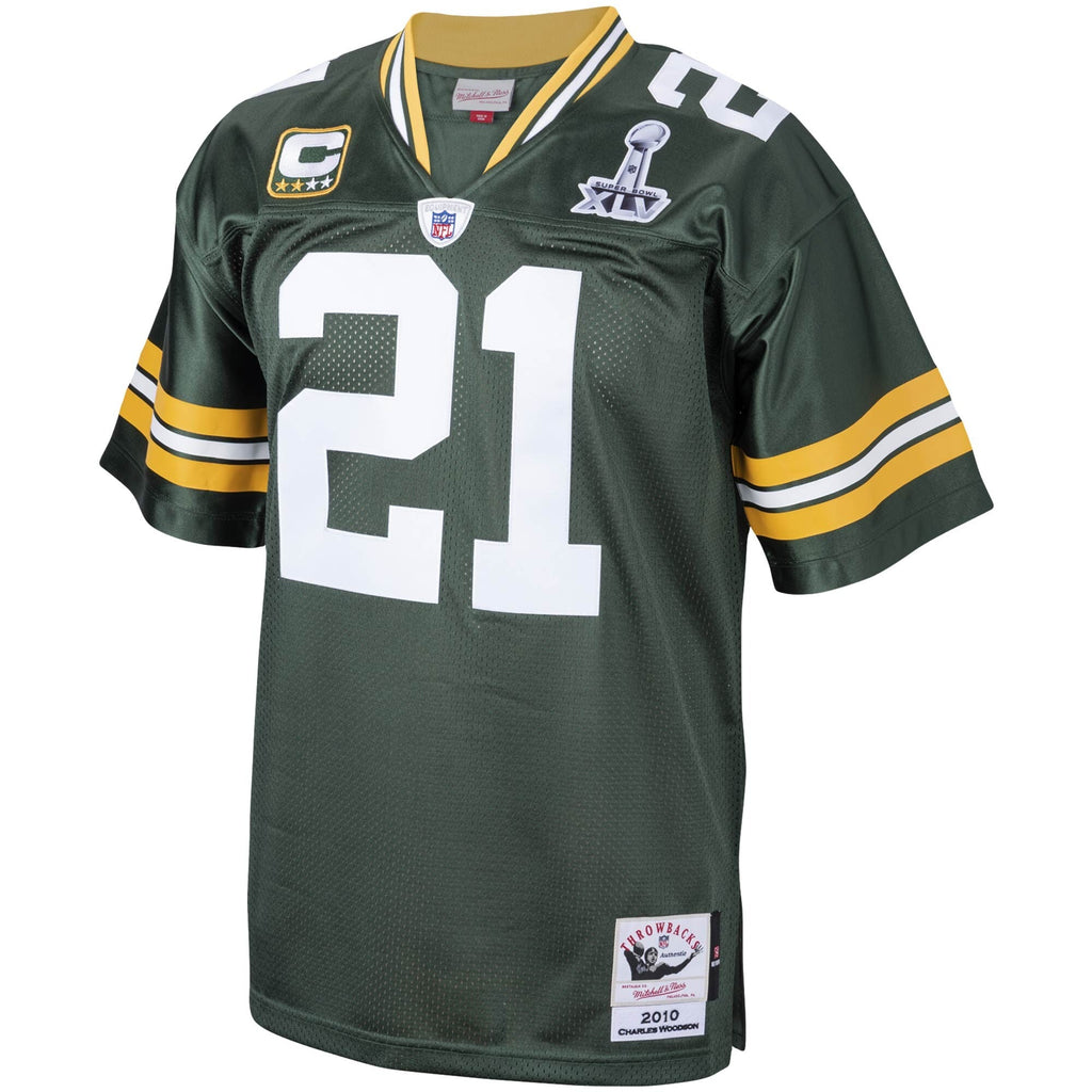Green Bay Packers 2010 Charles Woodson Green Throwback Retired Player Football Jersey