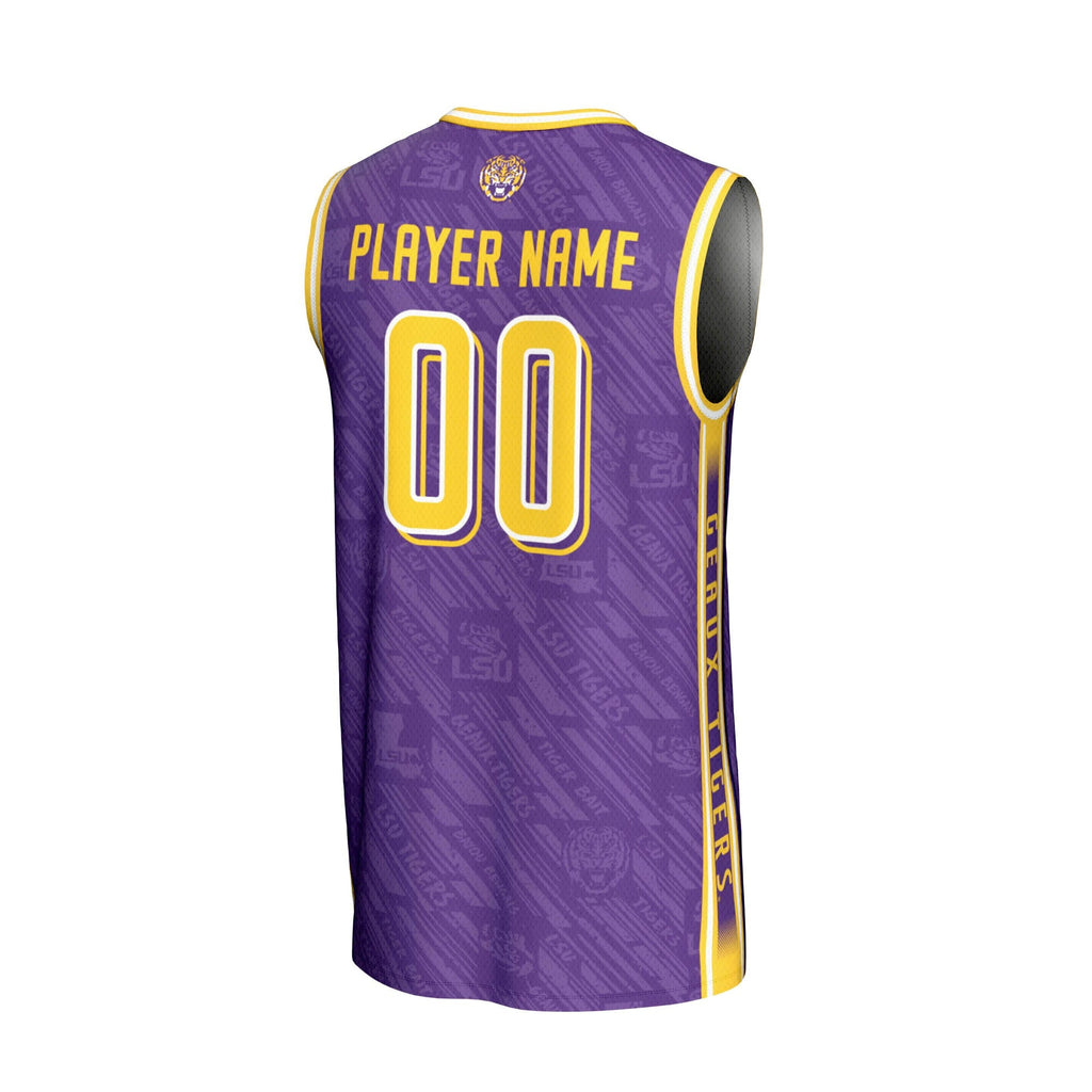 LSU Tigers NIL Pick-A-Player Basketball Highlight Print Lightweight Jersey - Purple