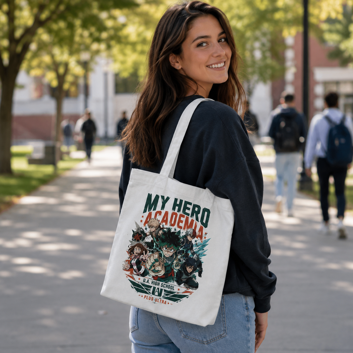 Deku & Bakugo My Hero Academia My Hero Academia Anime Canvas Tote Bag - Emblem