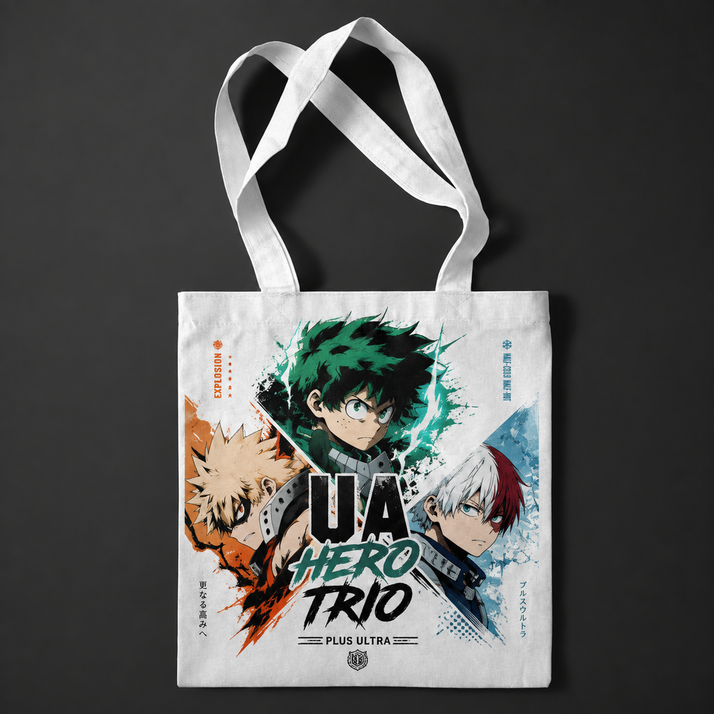 Deku & Bakugo My Hero Academia Anime Canvas Tote Bag - UA Hero Trio