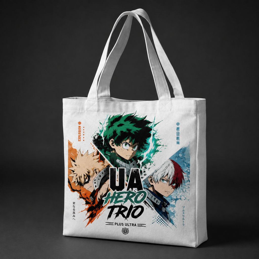 Deku & Bakugo My Hero Academia Anime Canvas Tote Bag - UA Hero Trio