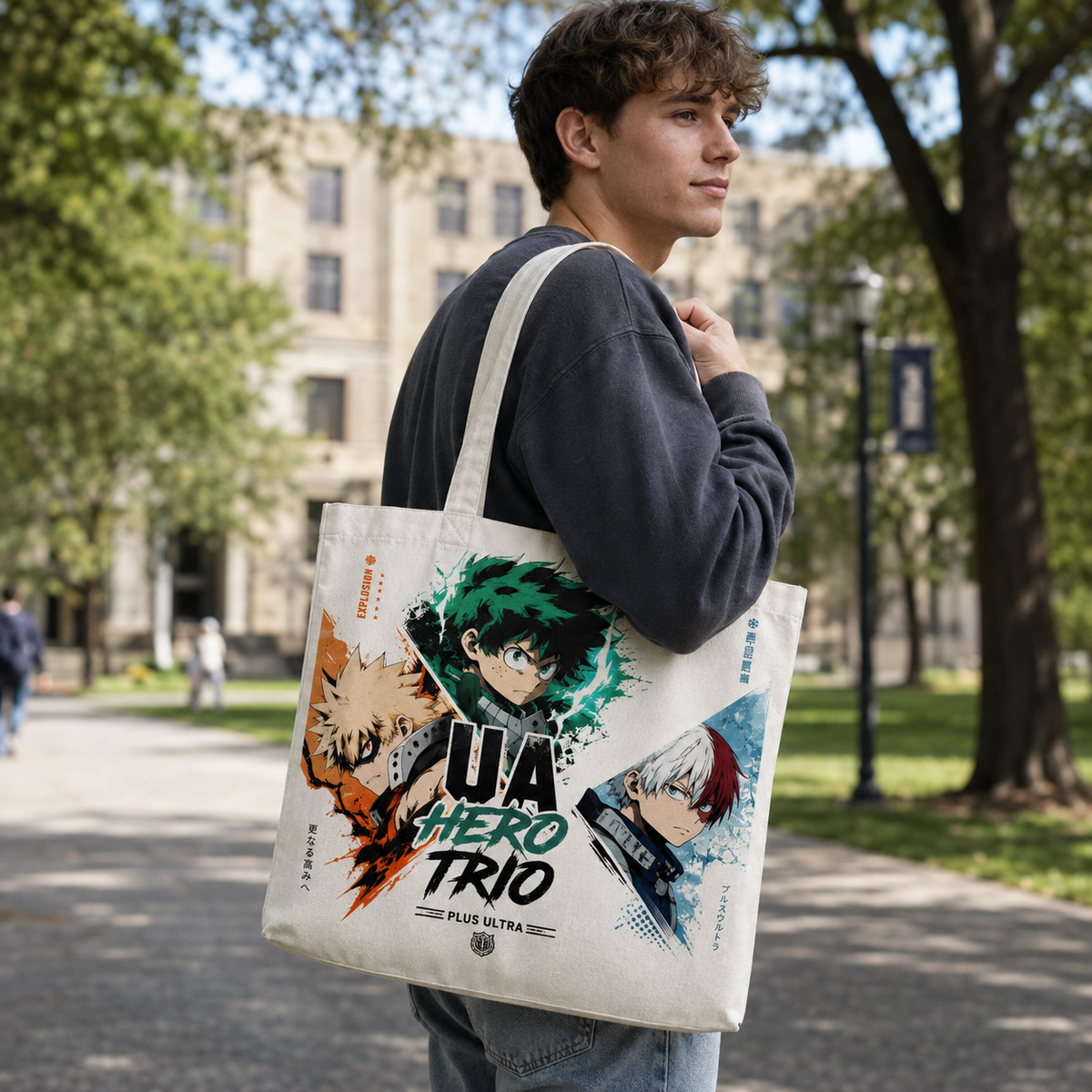 Deku & Bakugo My Hero Academia Anime Canvas Tote Bag - UA Hero Trio