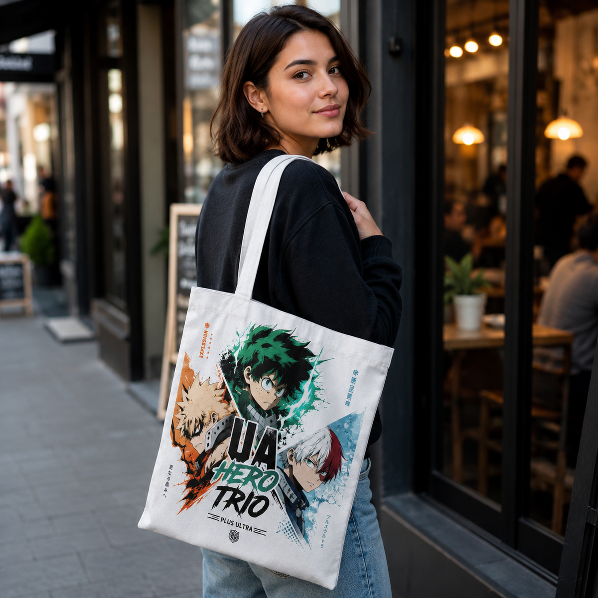 Deku & Bakugo My Hero Academia Anime Canvas Tote Bag - UA Hero Trio
